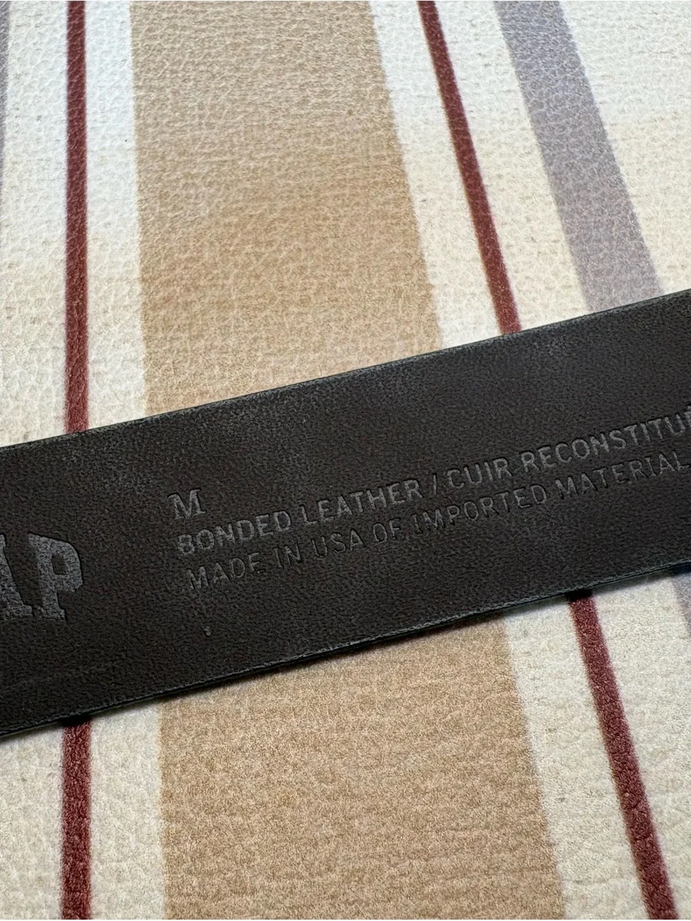 Gap Kids Brown Bonded Leather Belt Brass Buckle Size M Made in USA Classic